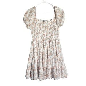 Altar'd State Cream and Pink Floral Mini Dress